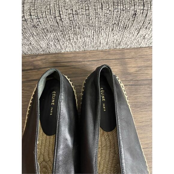 Celine Babouche Nappa Black Soft Leather Pointed Tow Espadrille size 36 - Picture 3 of 16